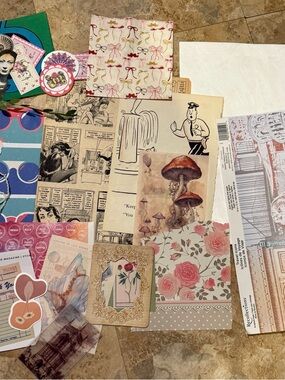 Vintage Ephemera Lot 100+ Pieces Junk Journal Mixed media Paper Grab Bag Bundle